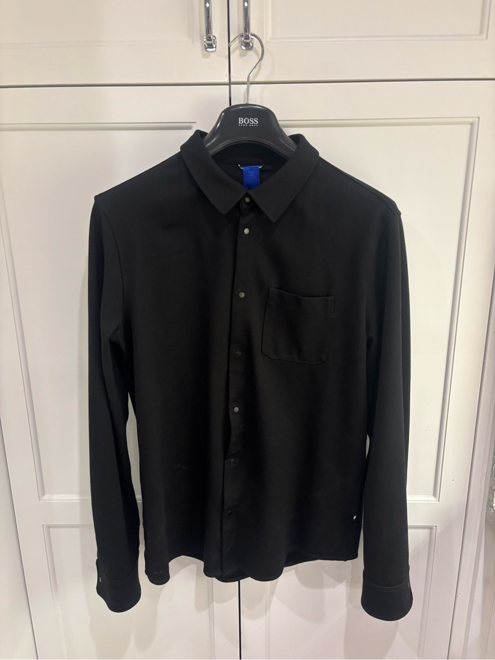 Kit n Ave Men's Large Black Button-Up Shirt (snap buttons)